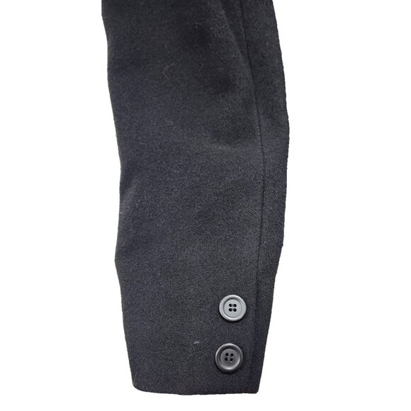 Jones New York Women’s Wool Blend Long Coat Black Double Breasted Belted Back 4 - Picture 8 of 15